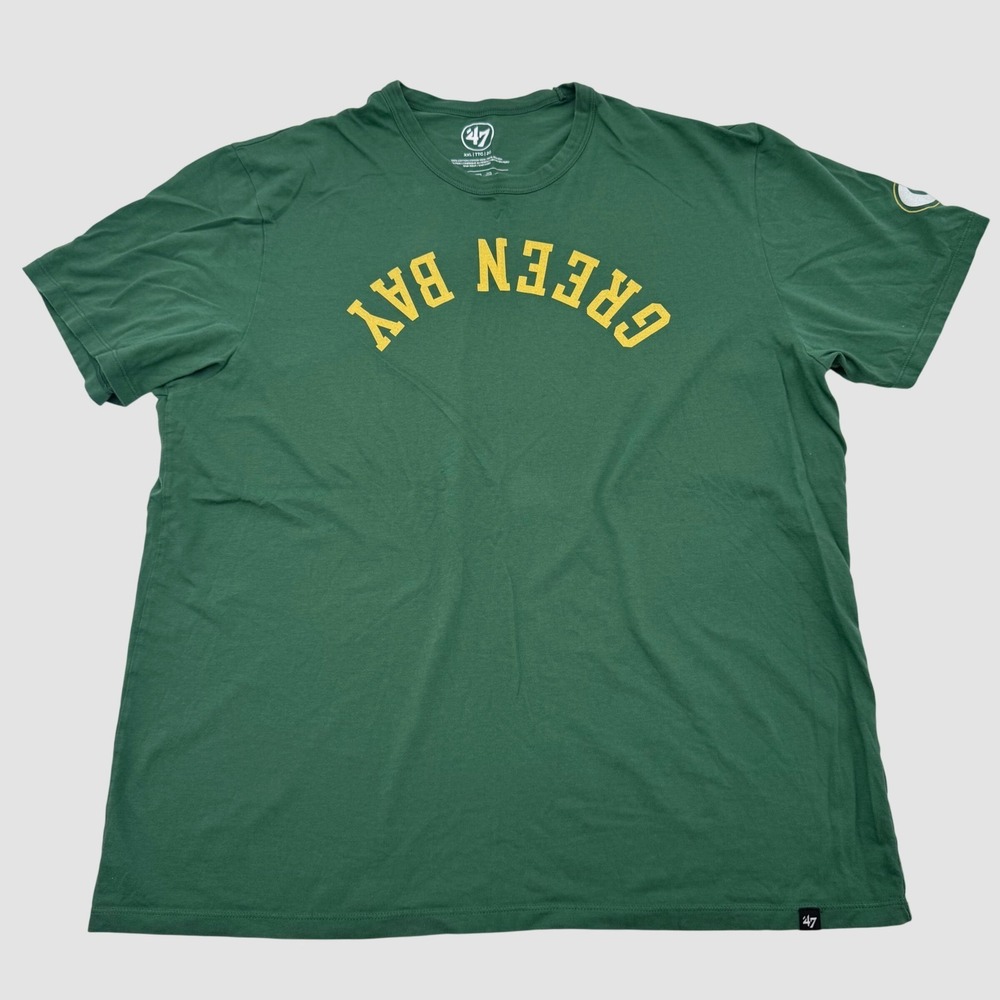 47 Brand Green Bay Packers T-Shirt Mens XXL Green Short Sleeve Arched Graphic